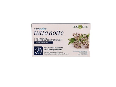 VitaCalm Tutta la notte con melatonina 30 compresse - Bios Line 8030243028310