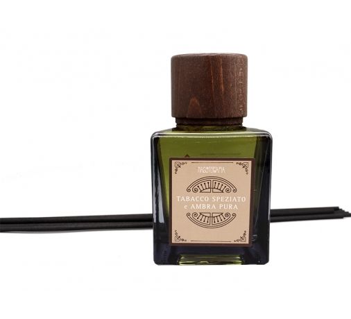 Tabacco speziato e ambra pura Diffusore con bastoncini 200 ml Nasoterpia