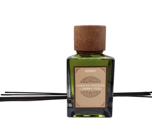 Tabacco spezianto e ambra pura Diffusore con bastoncini 500 ml Nasoterapia