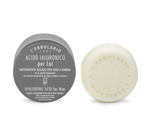 Ac. ialuronico per lui Detergente solido viso e barba 60 g 8022328114261 L'Erbolario