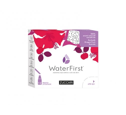 WaterFirst Karkadè, dragon fruit, acerola 12 stick 8026380730117 Zuccari